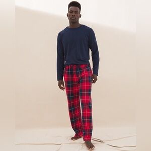 SOMA Mens Navy Red Holiday Pajama Set Size Lg Cotton Modal Blend SOFT